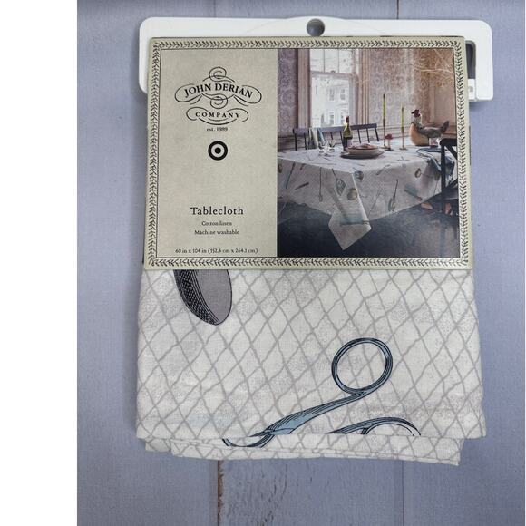 John Derian x Target Kitchen Chef Tablecloth 60” x 104” Cotton/Linen New 2024 - Picture 2 of 10